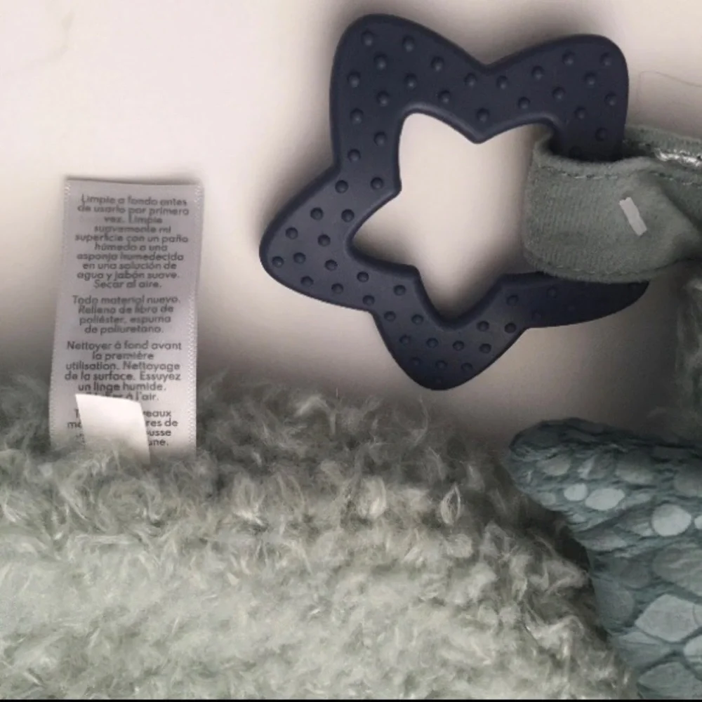 NEW Carters Dinosaur Lovey Teether Feather Knit Fuzzy Soft Baby Toy